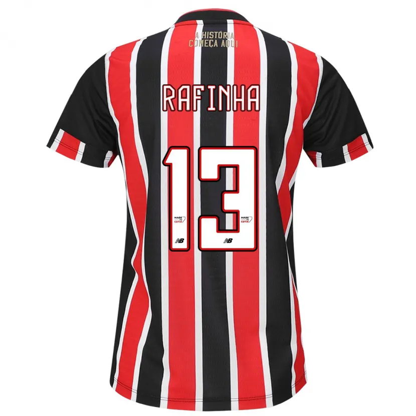 Danxen Enfant Maillot Rafinha #13 Noir Rouge Blanc Tenues Extérieur 2024/25 T-Shirt