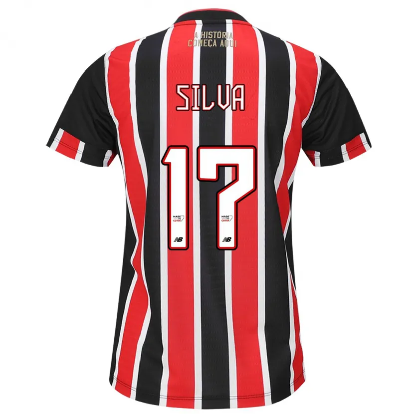 Danxen Enfant Maillot André Silva #17 Noir Rouge Blanc Tenues Extérieur 2024/25 T-Shirt