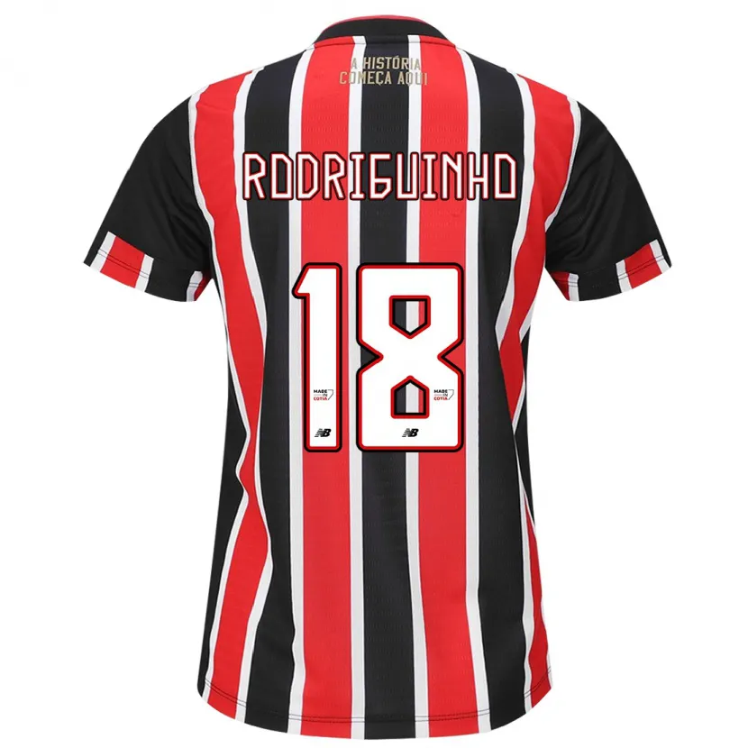 Danxen Enfant Maillot Rodriguinho #18 Noir Rouge Blanc Tenues Extérieur 2024/25 T-Shirt