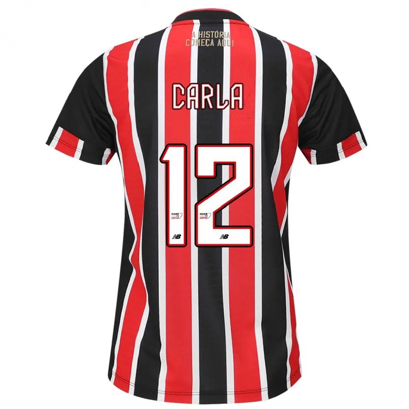 Danxen Enfant Maillot Carla Maria Da Silva #12 Noir Rouge Blanc Tenues Extérieur 2024/25 T-Shirt