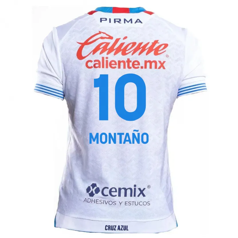 Danxen Enfant Maillot Andrés Montaño #10 Blanc Bleu Tenues Extérieur 2024/25 T-Shirt