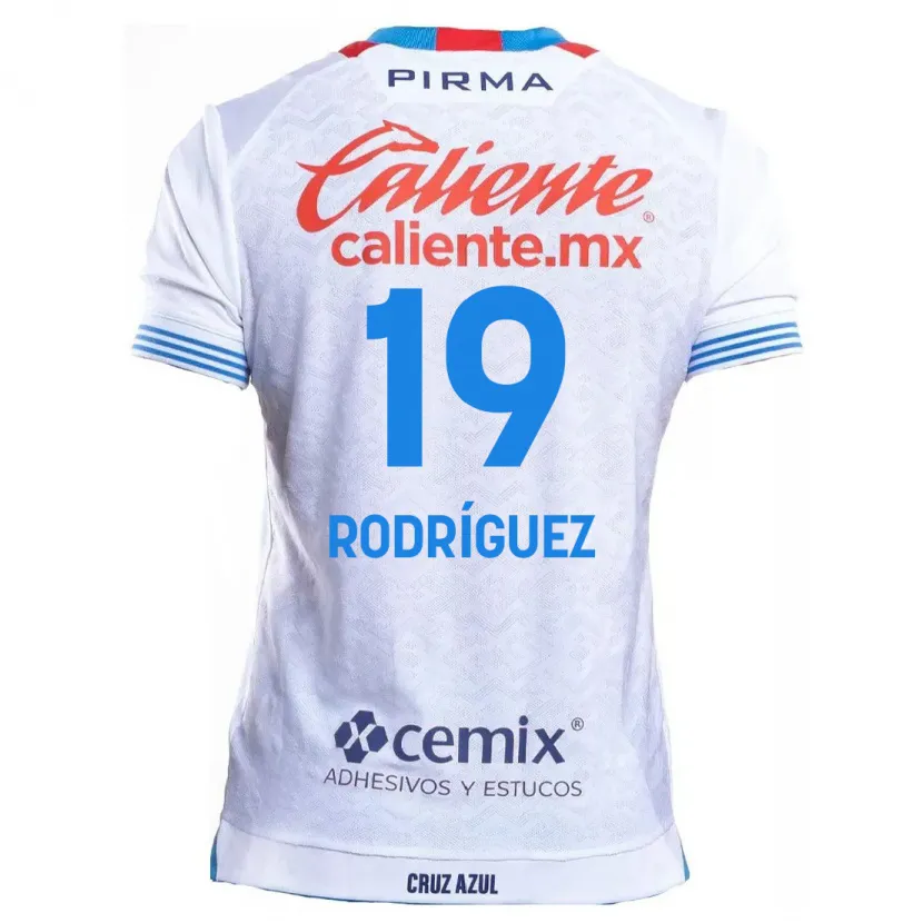 Danxen Enfant Maillot Carlos Rodríguez #19 Blanc Bleu Tenues Extérieur 2024/25 T-Shirt