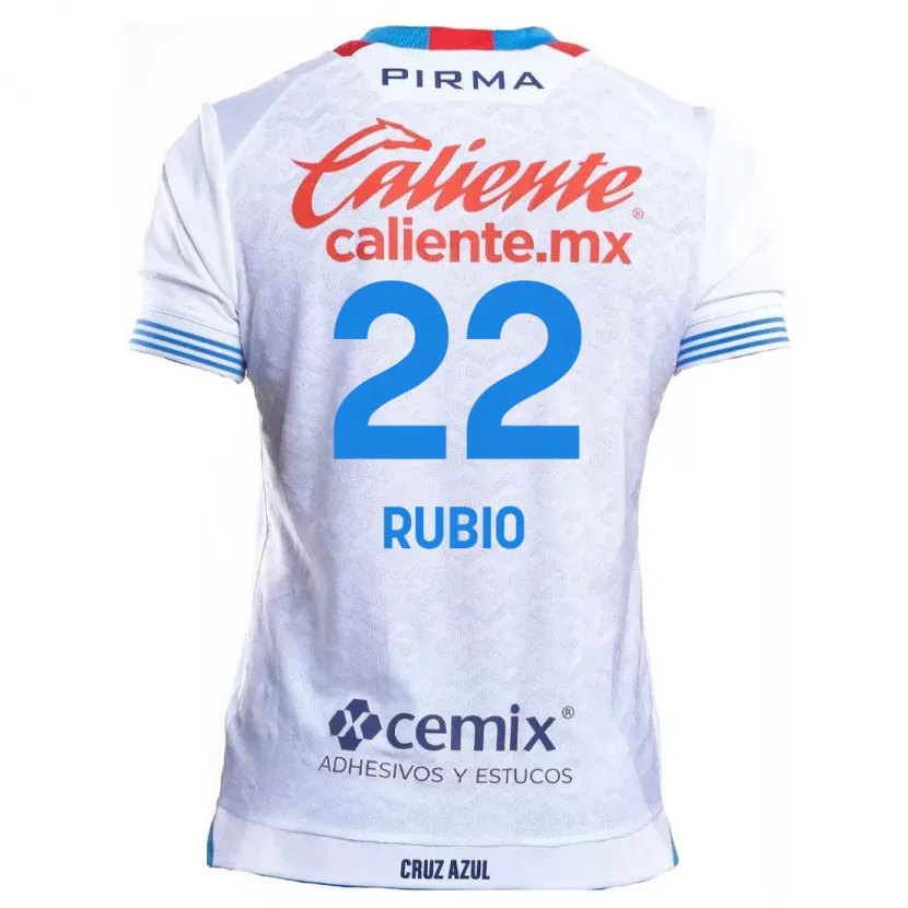 Danxen Enfant Maillot Raymundo Rubio #22 Blanc Bleu Tenues Extérieur 2024/25 T-Shirt