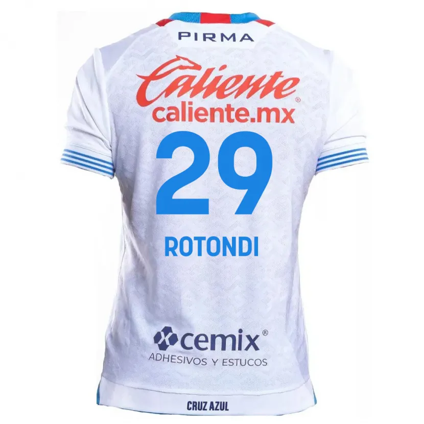 Danxen Enfant Maillot Carlos Rotondi #29 Blanc Bleu Tenues Extérieur 2024/25 T-Shirt