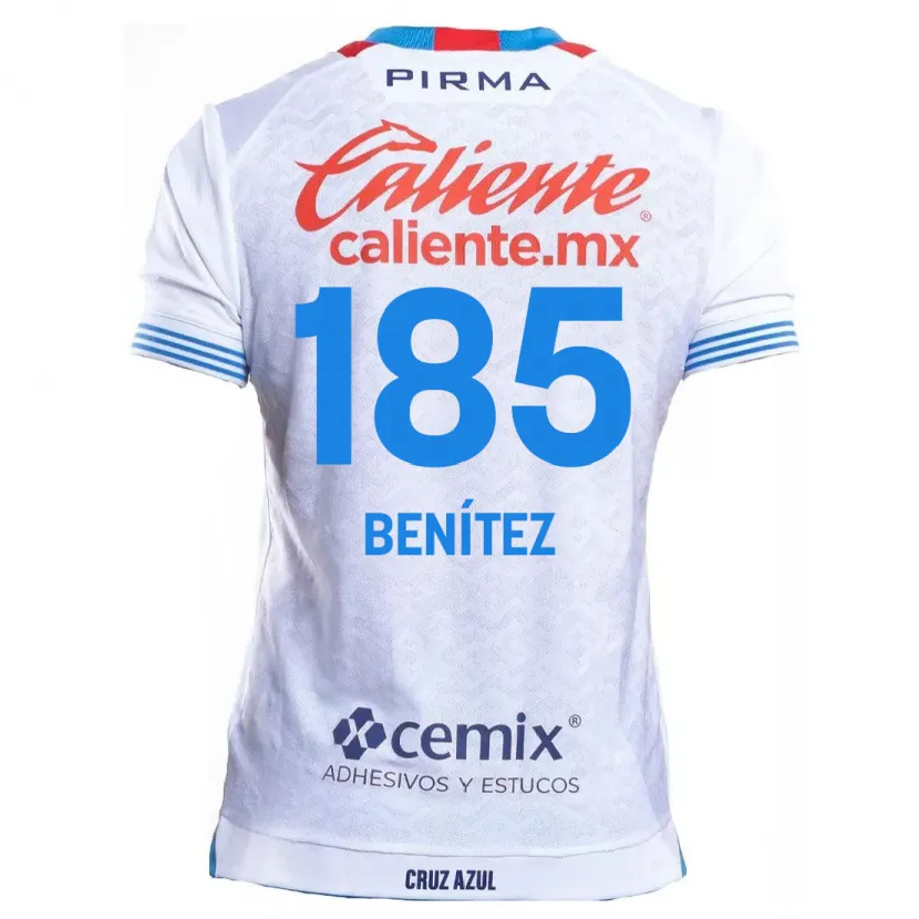 Danxen Enfant Maillot Cristopher Benítez #185 Blanc Bleu Tenues Extérieur 2024/25 T-Shirt