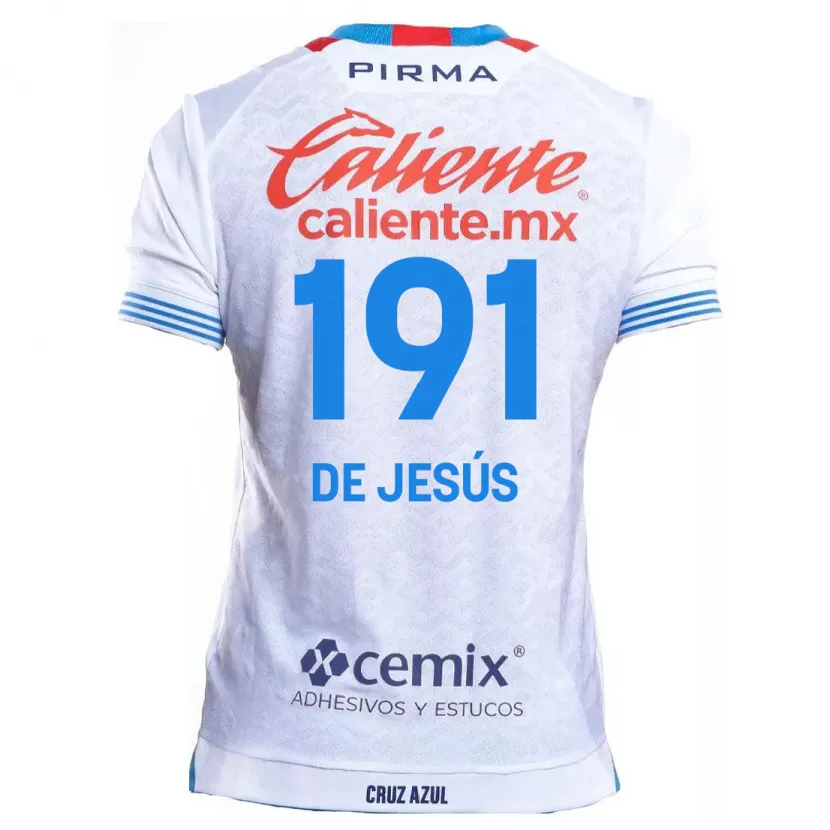 Danxen Enfant Maillot Luis De Jesús #191 Blanc Bleu Tenues Extérieur 2024/25 T-Shirt