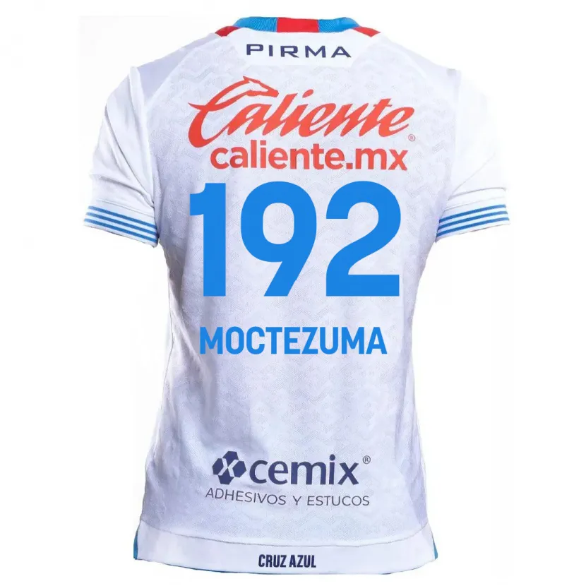 Danxen Enfant Maillot Brayan Moctezuma #192 Blanc Bleu Tenues Extérieur 2024/25 T-Shirt