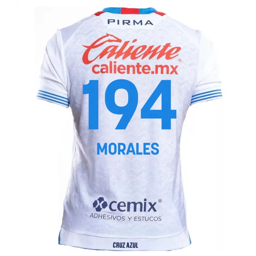 Danxen Enfant Maillot Amaury Morales #194 Blanc Bleu Tenues Extérieur 2024/25 T-Shirt