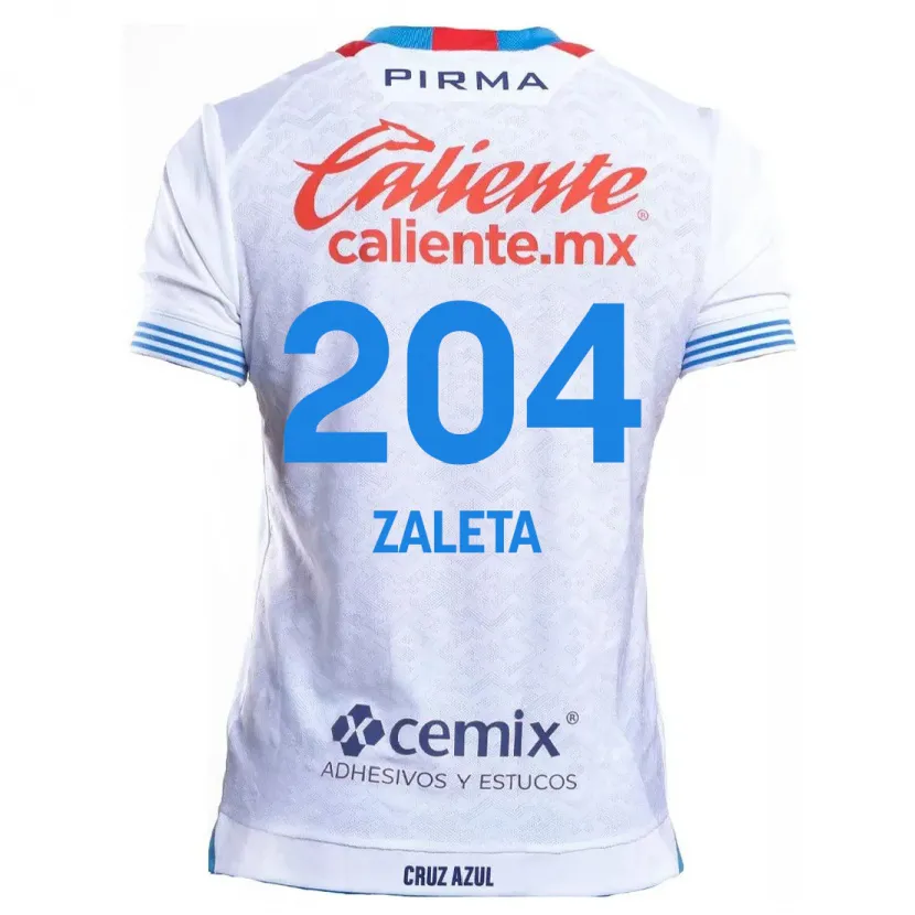 Danxen Enfant Maillot Mauro Zaleta #204 Blanc Bleu Tenues Extérieur 2024/25 T-Shirt