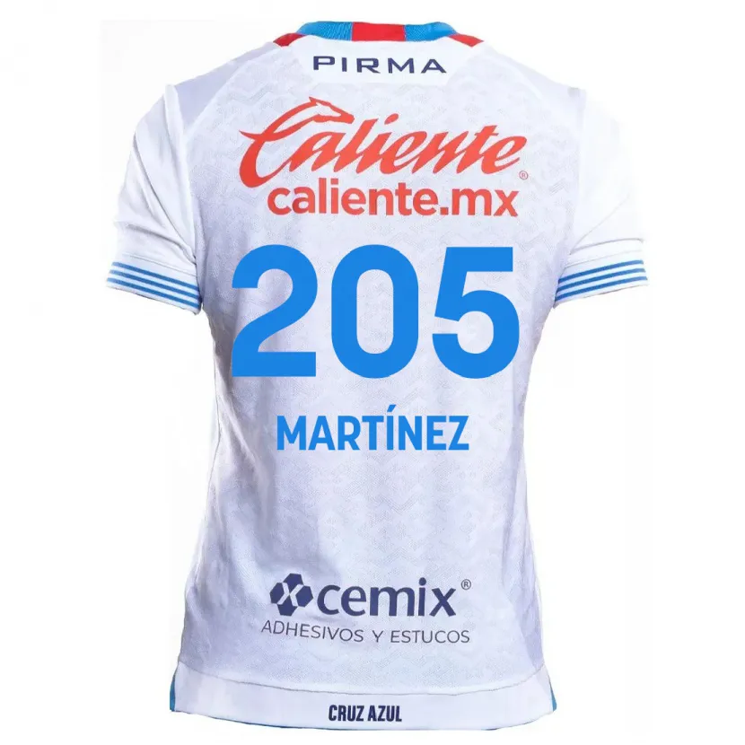 Danxen Enfant Maillot César Martínez #205 Blanc Bleu Tenues Extérieur 2024/25 T-Shirt