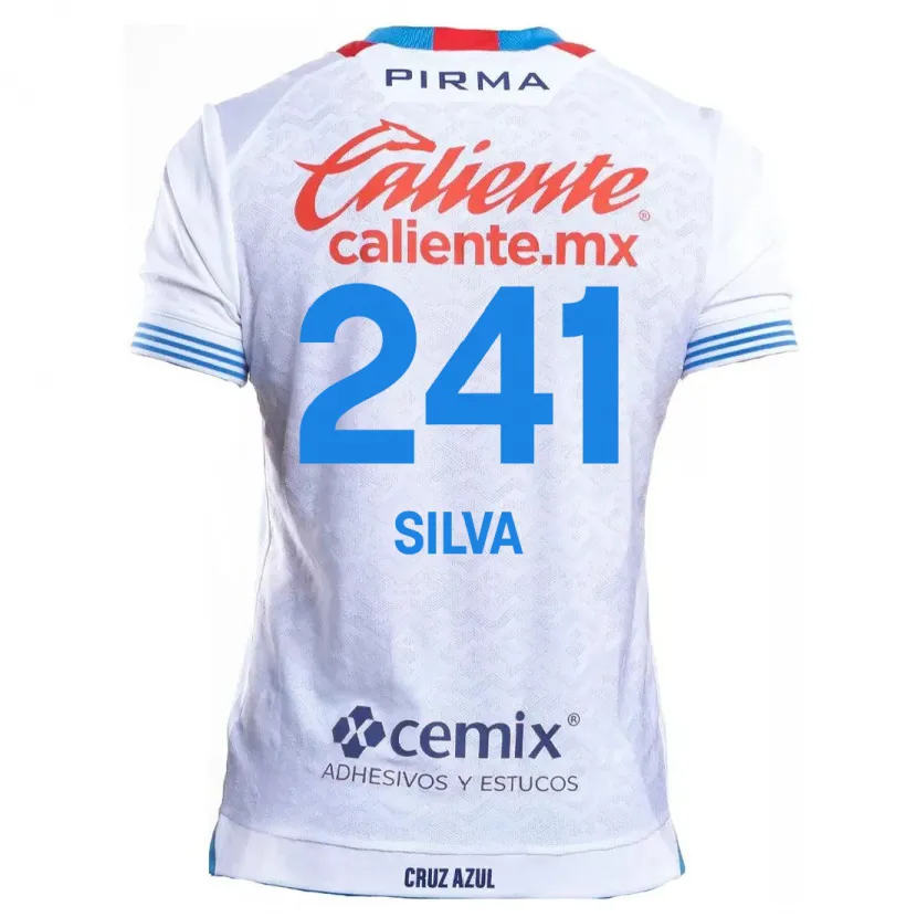 Danxen Enfant Maillot Iván Silva #241 Blanc Bleu Tenues Extérieur 2024/25 T-Shirt