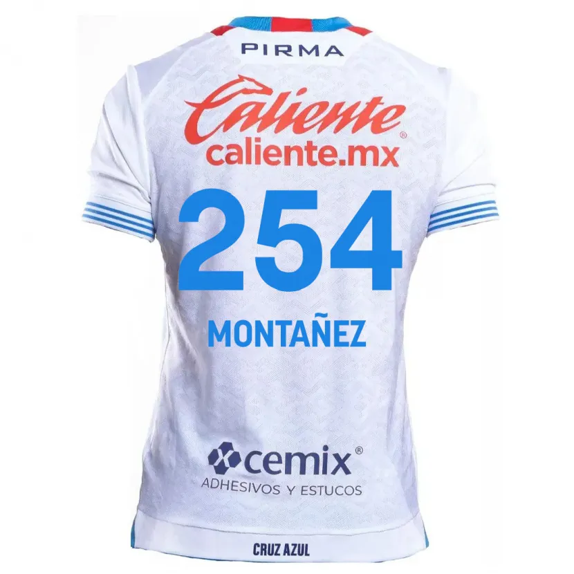 Danxen Enfant Maillot Humberto Montañez #254 Blanc Bleu Tenues Extérieur 2024/25 T-Shirt