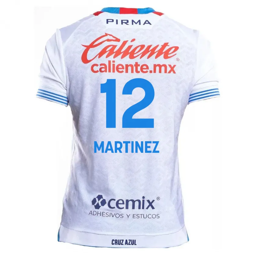 Danxen Enfant Maillot Jose Joaquin Martinez #12 Blanc Bleu Tenues Extérieur 2024/25 T-Shirt