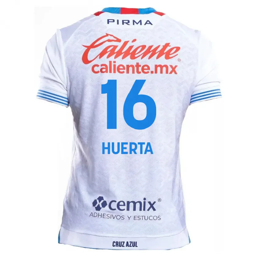 Danxen Enfant Maillot Ana Gabriela Huerta #16 Blanc Bleu Tenues Extérieur 2024/25 T-Shirt