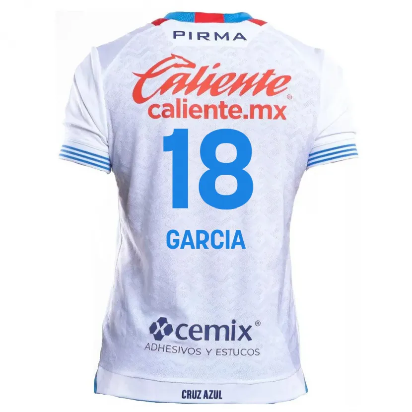 Danxen Enfant Maillot Diana Garcia #18 Blanc Bleu Tenues Extérieur 2024/25 T-Shirt