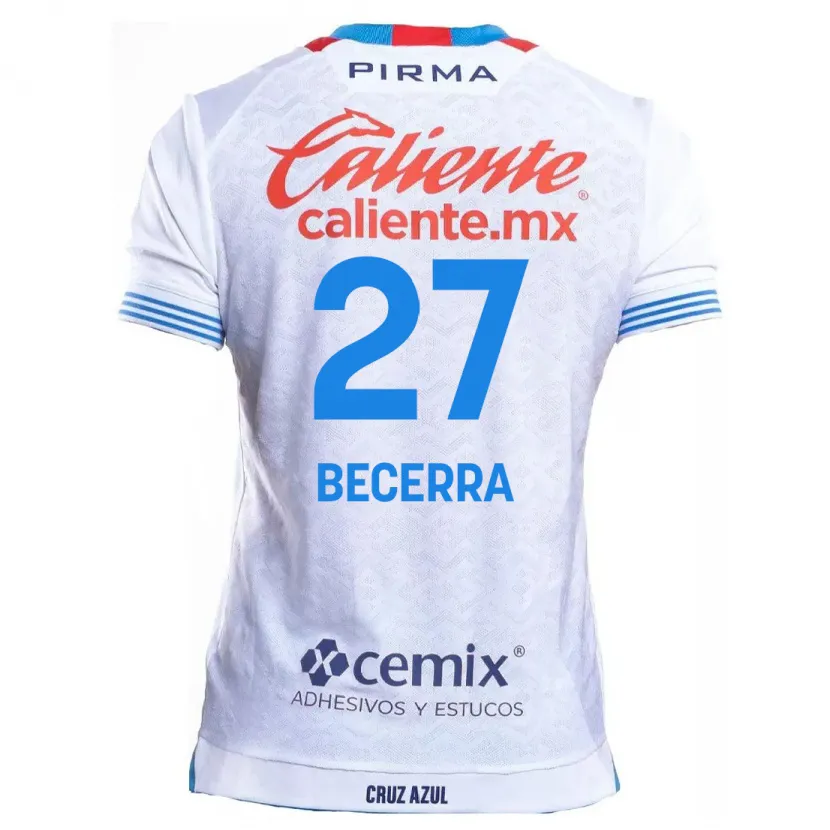 Danxen Enfant Maillot Ana Becerra #27 Blanc Bleu Tenues Extérieur 2024/25 T-Shirt