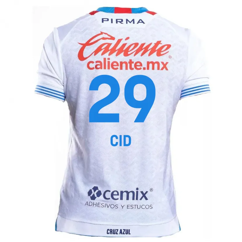 Danxen Enfant Maillot Claudia Cid #29 Blanc Bleu Tenues Extérieur 2024/25 T-Shirt