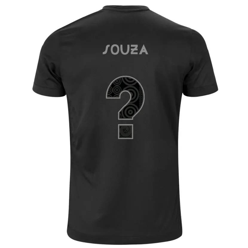 Danxen Enfant Maillot Hugo Souza #0 Noir Tenues Extérieur 2024/25 T-Shirt