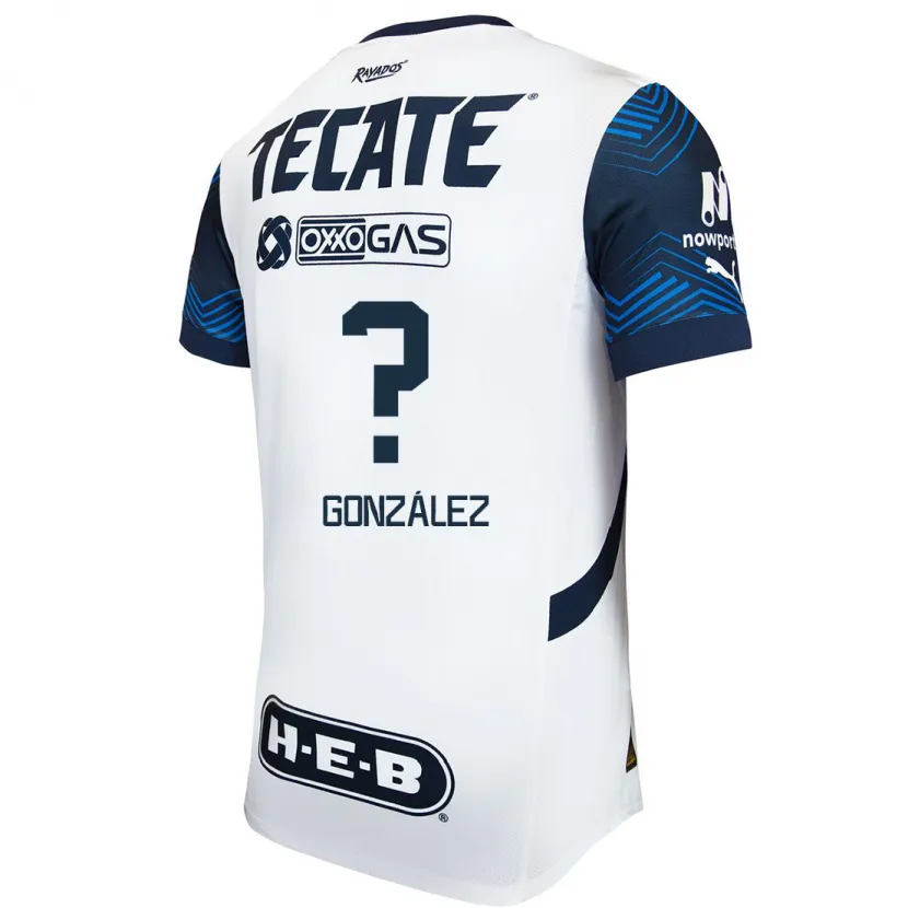 Danxen Enfant Maillot Irvin González #0 Blanc Bleu Tenues Extérieur 2024/25 T-Shirt