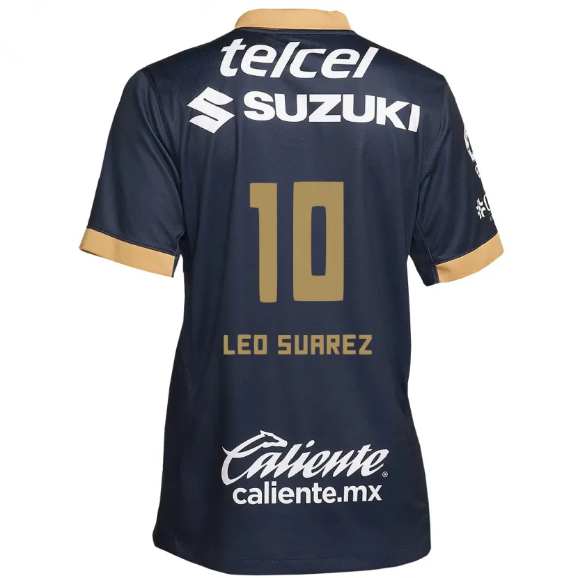 Danxen Enfant Maillot Leo Suárez #10 Obsidienne Or Blanc Tenues Extérieur 2024/25 T-Shirt