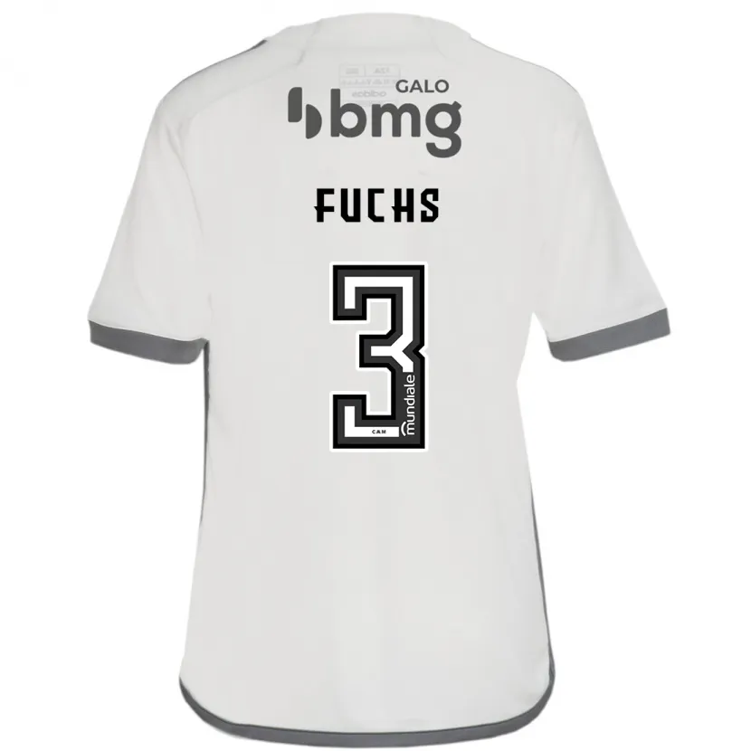 Danxen Enfant Maillot Bruno Fuchs #3 Blanc Cassé Tenues Extérieur 2024/25 T-Shirt