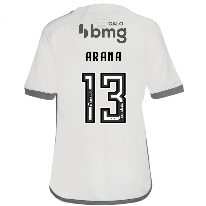 Danxen Enfant Maillot Guilherme Arana #13 Blanc Cassé Tenues Extérieur 2024/25 T-Shirt