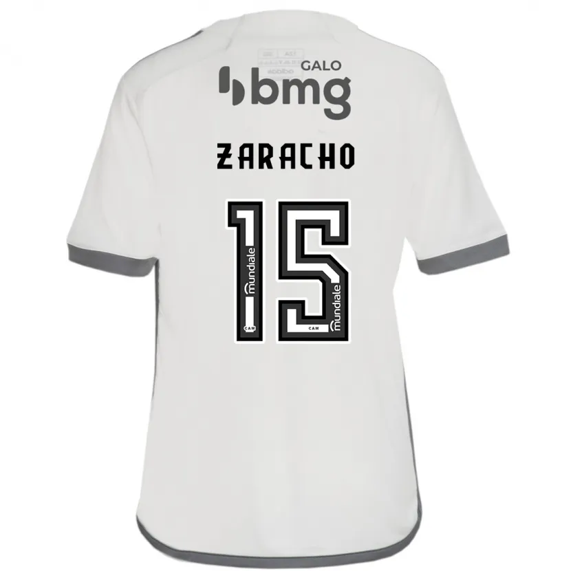 Danxen Enfant Maillot Matías Zaracho #15 Blanc Cassé Tenues Extérieur 2024/25 T-Shirt