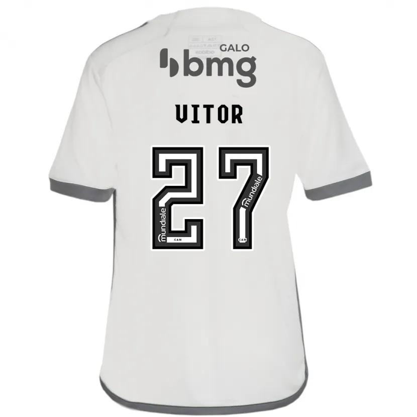 Danxen Enfant Maillot Paulo Vitor #27 Blanc Cassé Tenues Extérieur 2024/25 T-Shirt