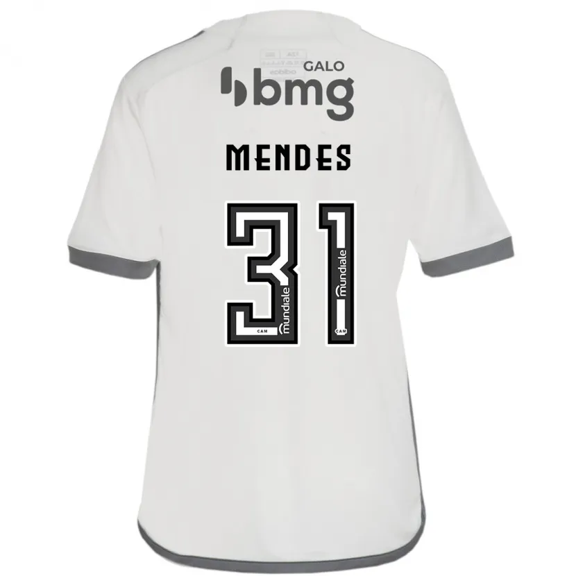 Danxen Enfant Maillot Matheus Mendes #31 Blanc Cassé Tenues Extérieur 2024/25 T-Shirt