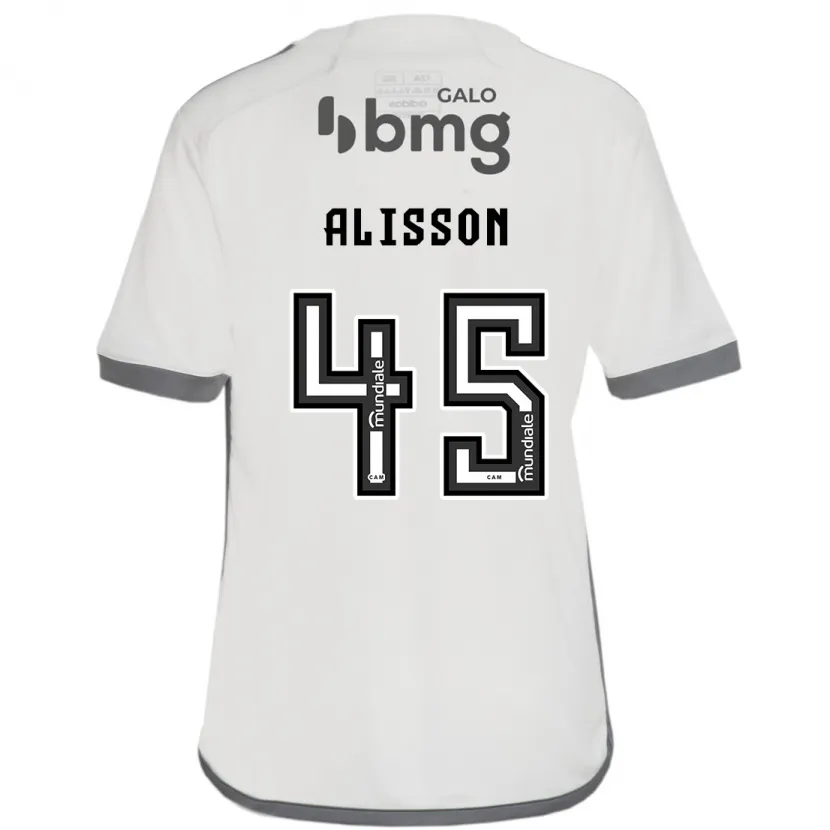 Danxen Enfant Maillot Alisson #45 Blanc Cassé Tenues Extérieur 2024/25 T-Shirt