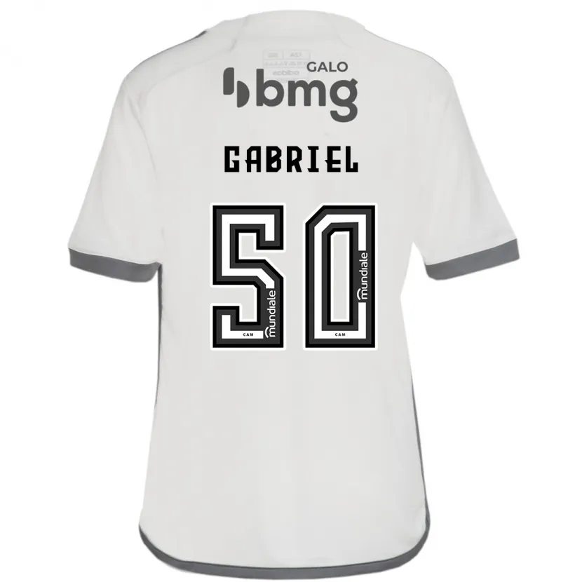 Danxen Enfant Maillot Vitor Gabriel #50 Blanc Cassé Tenues Extérieur 2024/25 T-Shirt