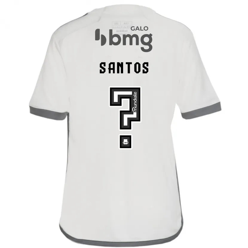 Danxen Enfant Maillot Léo Santos #0 Blanc Cassé Tenues Extérieur 2024/25 T-Shirt