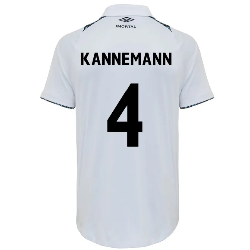 Danxen Enfant Maillot Walter Kannemann #4 Blanc Bleu Tenues Extérieur 2024/25 T-Shirt