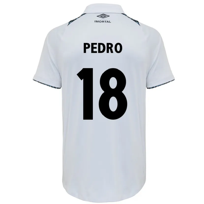 Danxen Enfant Maillot João Pedro #18 Blanc Bleu Tenues Extérieur 2024/25 T-Shirt