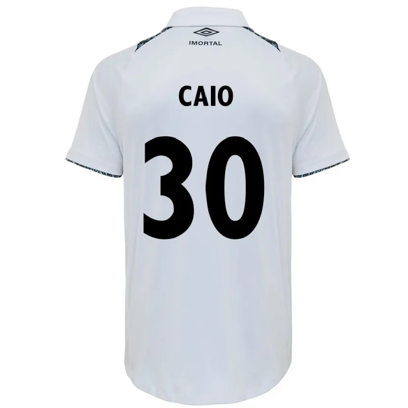 Danxen Enfant Maillot Rodrigo Caio #30 Blanc Bleu Tenues Extérieur 2024/25 T-Shirt