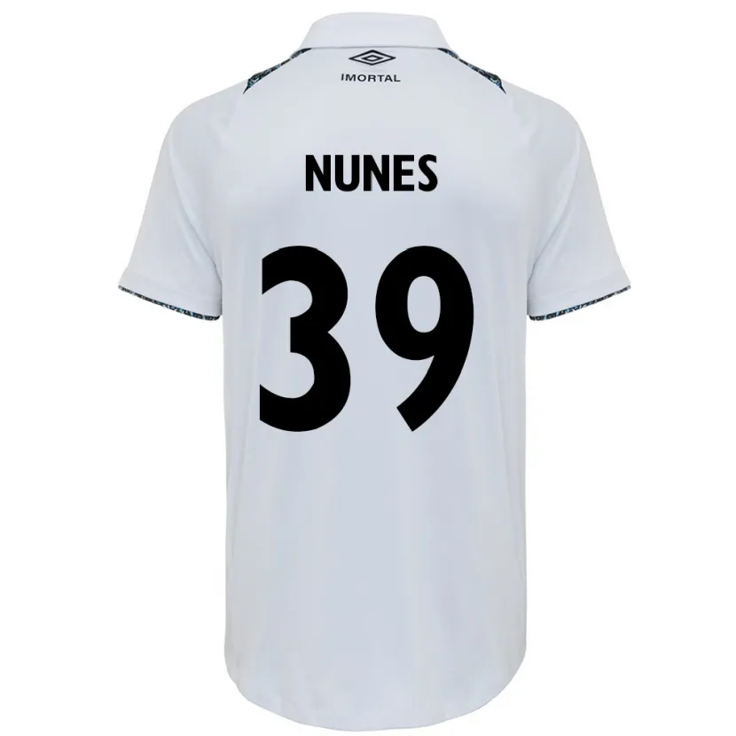 Danxen Enfant Maillot Gustavo Nunes #39 Blanc Bleu Tenues Extérieur 2024/25 T-Shirt