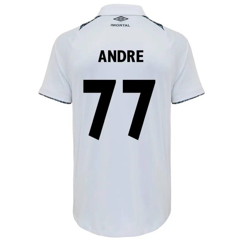 Danxen Enfant Maillot André Henrique #77 Blanc Bleu Tenues Extérieur 2024/25 T-Shirt