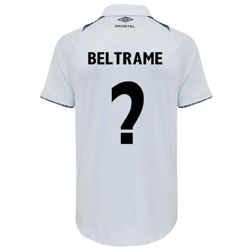 Danxen Enfant Maillot Thiago Beltrame #0 Blanc Bleu Tenues Extérieur 2024/25 T-Shirt