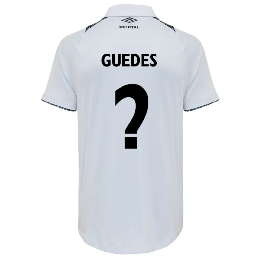 Danxen Enfant Maillot Guilherme Guedes #0 Blanc Bleu Tenues Extérieur 2024/25 T-Shirt