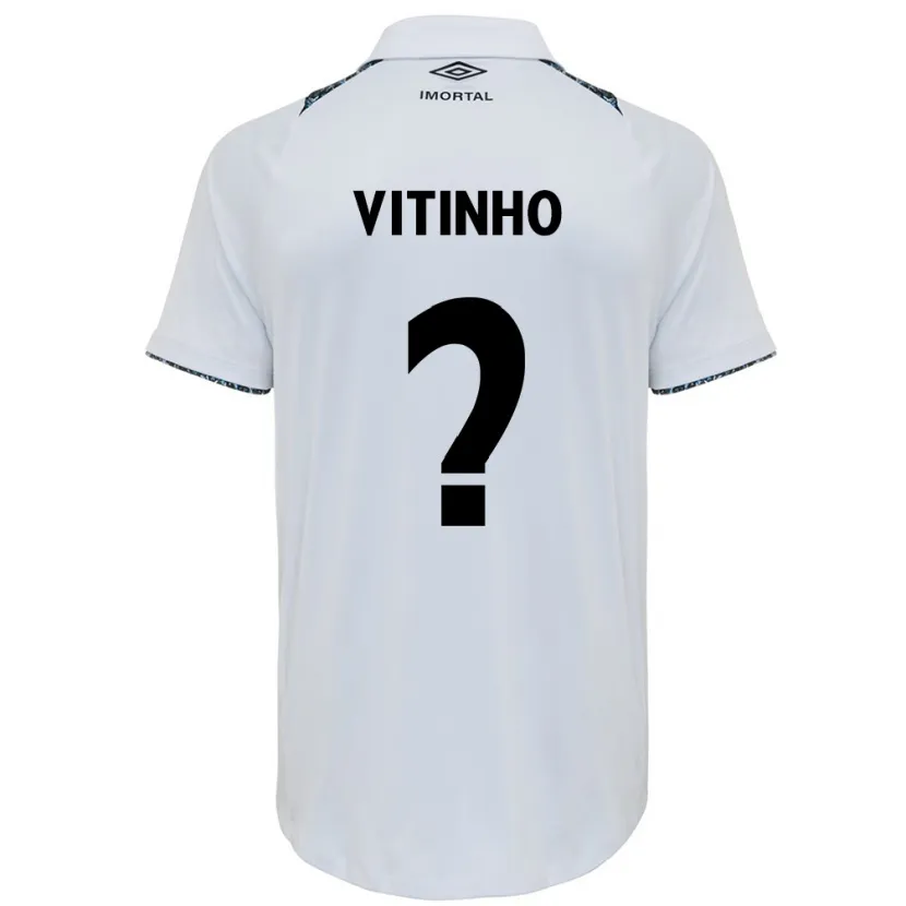 Danxen Enfant Maillot Vitinho #0 Blanc Bleu Tenues Extérieur 2024/25 T-Shirt