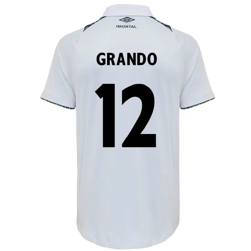 Danxen Enfant Maillot Gabriel Grando #12 Blanc Bleu Tenues Extérieur 2024/25 T-Shirt