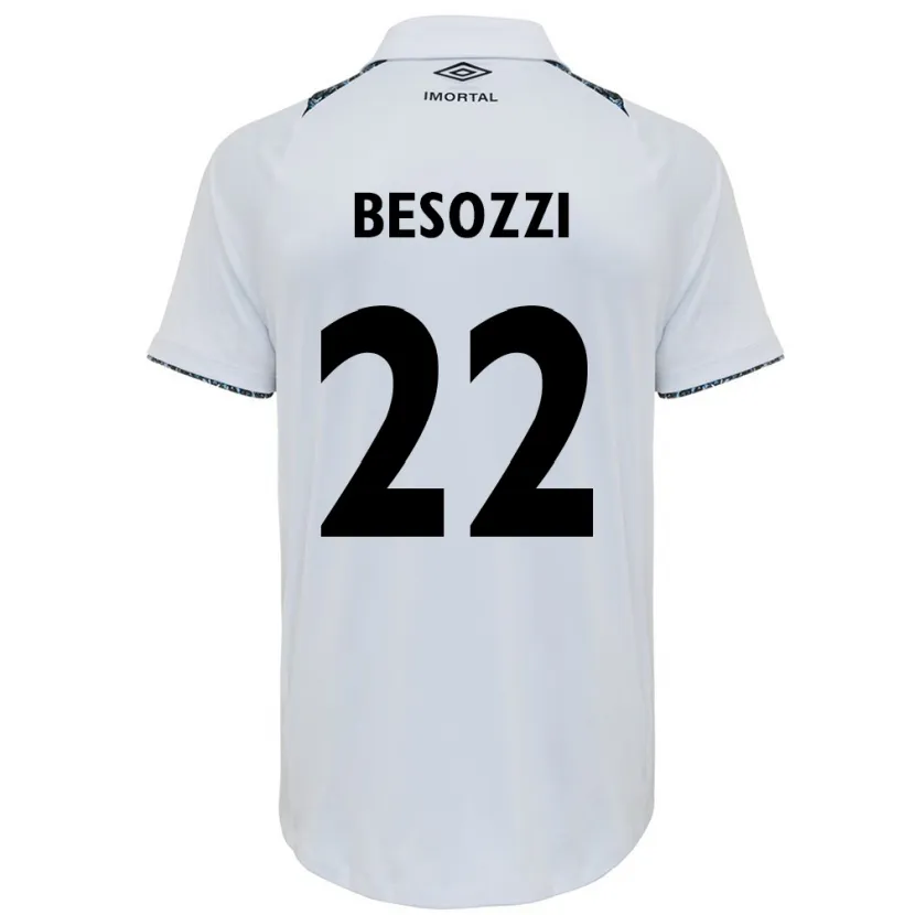 Danxen Enfant Maillot Lucas Besozzi #22 Blanc Bleu Tenues Extérieur 2024/25 T-Shirt