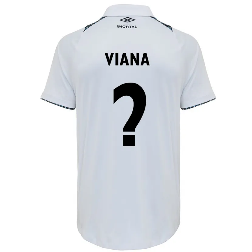 Danxen Enfant Maillot Arthur Viana #0 Blanc Bleu Tenues Extérieur 2024/25 T-Shirt