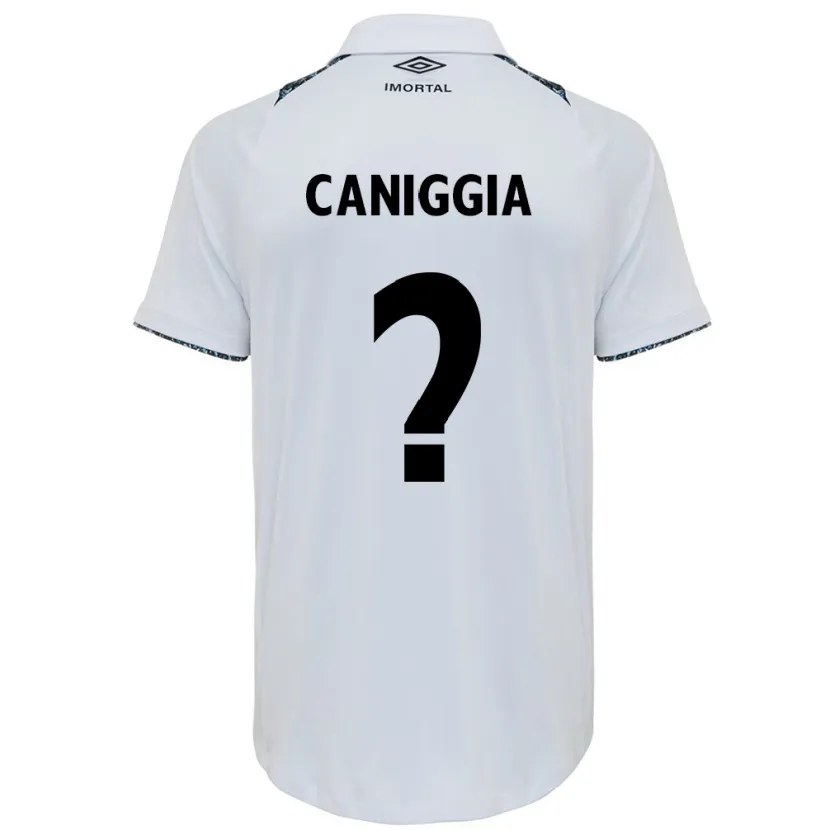 Danxen Enfant Maillot Lucas Caniggia #0 Blanc Bleu Tenues Extérieur 2024/25 T-Shirt