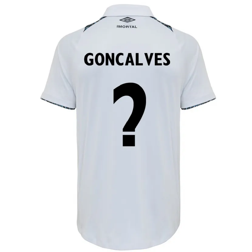 Danxen Enfant Maillot Matheus Gonçalves #0 Blanc Bleu Tenues Extérieur 2024/25 T-Shirt