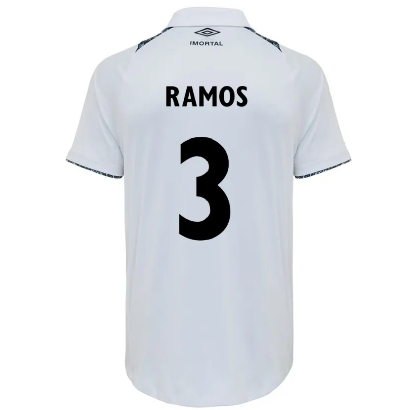 Danxen Enfant Maillot João Ramos #3 Blanc Bleu Tenues Extérieur 2024/25 T-Shirt