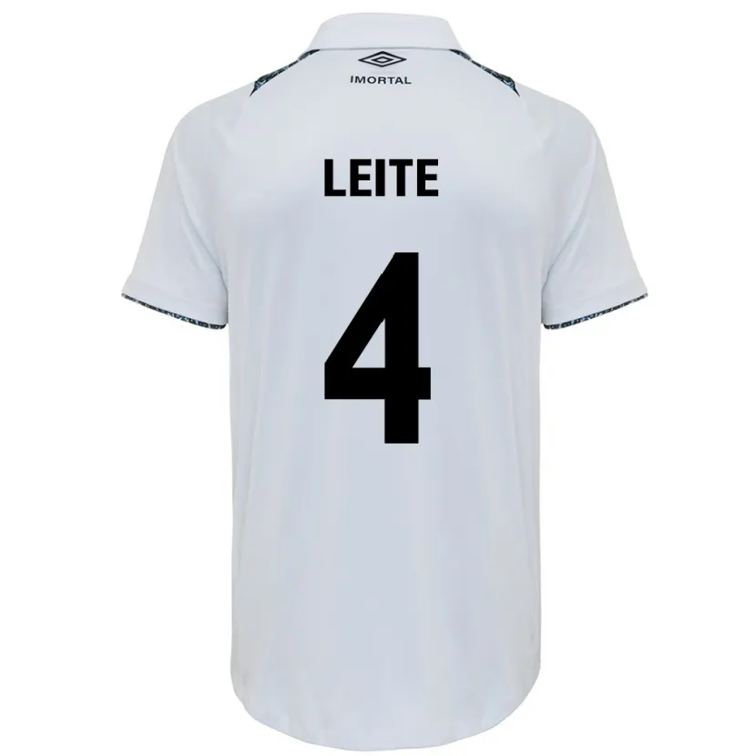 Danxen Enfant Maillot Paulo Henrique Leite #4 Blanc Bleu Tenues Extérieur 2024/25 T-Shirt