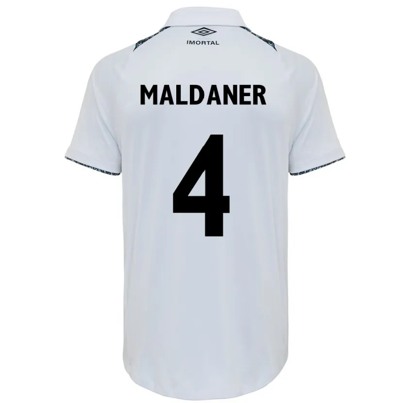 Danxen Enfant Maillot Pati Maldaner #4 Blanc Bleu Tenues Extérieur 2024/25 T-Shirt