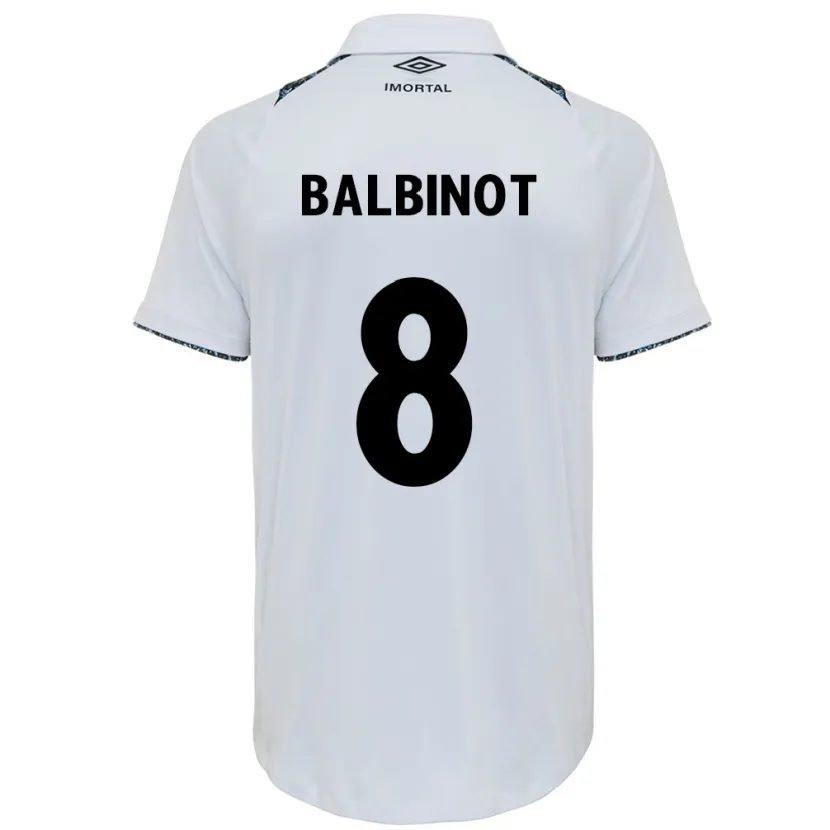 Danxen Enfant Maillot Manu Balbinot #8 Blanc Bleu Tenues Extérieur 2024/25 T-Shirt