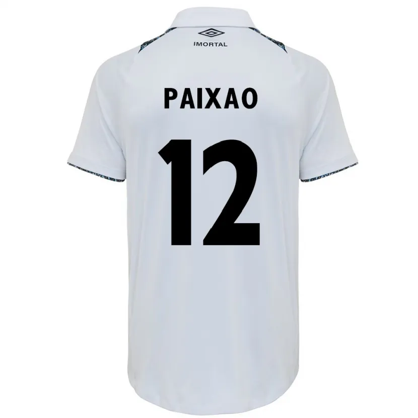 Danxen Enfant Maillot Iasmin Paixão #12 Blanc Bleu Tenues Extérieur 2024/25 T-Shirt